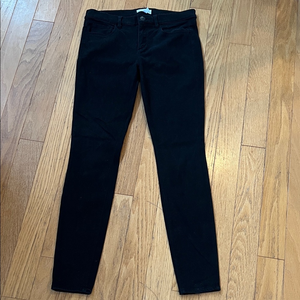 LOFT Black Denim Stretch Legging Jeans Soft, Tailored w/Zipper and Pockets 27/4